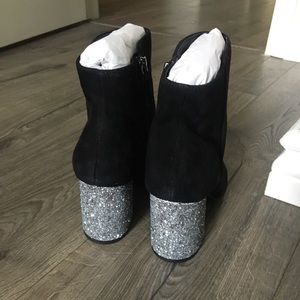 BP Black Suede w glitter heel boot